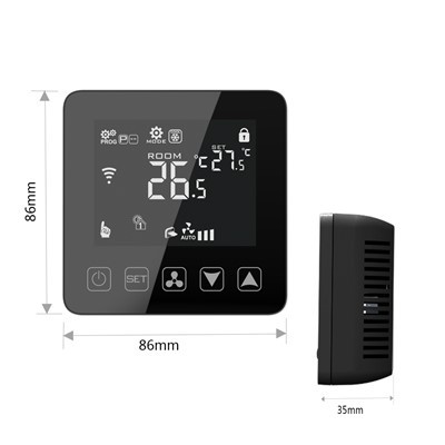 Črni ravno termostat